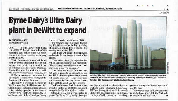 CNYBJ Article Byrne Dairy Expansion